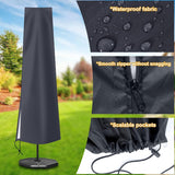 Waterproof 600D Parasol Cover with Zipper, Drawstring and Storage Pouch for Cantilever and Standing Parasols, Black, 190 x 50 x 30 cm In Australia - Darrahopens