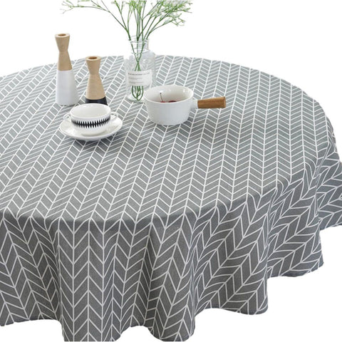 Round oilcloth, outdoor oilcloth, Washable, Easy to clean, non slip, Picnic Home Decorative Fabric, Dust, repellent, Decorative Grey, 150 cm In Australia - Darrahopens