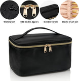 Storage Bag, Portable Bag, Cosmetic Travel Bag, Makeup Case, Large Capacity Organizer, Travel with Handle and Distribution, Black
