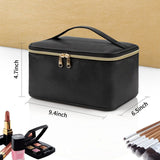 Storage Bag, Portable Bag, Cosmetic Travel Bag, Makeup Case, Large Capacity Organizer, Travel with Handle and Distribution, Black
