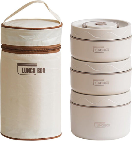 Lunch box, snack box with three layers of stainless steel with insulated bag, 440 ml, for Home Kitchen and Everyday Cooking In Australia - Darrahopens