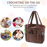 Corduroy Yarn Storage Bag, Knitting Bag, Crochet Bag, Knitting Needles and Accessories, Crochet Travel Bag for Mom, Women, Crochet Tool Set In Australia - Darrahopens