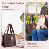 Corduroy Yarn Storage Bag, Knitting Bag, Crochet Bag, Knitting Needles and Accessories, Crochet Travel Bag for Mom, Women, Crochet Tool Set In Australia - Darrahopens