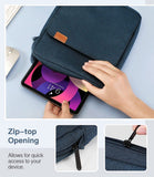 Water-Repellent Laptop Sleeve with Extra Storage Compartments, Protective Carry Case for 22.9 to 27.9 cm Laptops, Blue