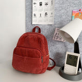 Small Corduroy Backpack for Women and Men, Lightweight Casual Daypack with Storage Pockets for School, Work and Travel, Red In Australia - Darrahopens