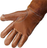 1 Pair of garden gloves, resistant cowhide, Long forearm protection, Puncture and cut resistant, Leather gloves, 42 cm long garden gloves, Brown In Australia - Darrahopens