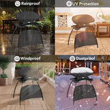 waterproof BBQ cover, round BBQ cover, Waterproof barbecue cover, portable cover, UV resistant cover, 90 x 55 x 27 cm, black