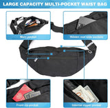 Outdoor Sport Waist Bag, Multifunctional Leisure Travel Crossbody Chest Bag, Waterproof Fitness Running Phone Storage Bag, Black