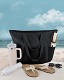 Women's Beach Bag, Beach Bag for the Whole Family, Waterproof Mesh Beach Bag, Fashionable and Versatile Bag for Beach, XXL Black In Australia - Darrahopens