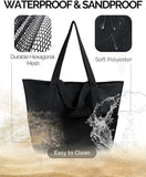 Women's Beach Bag, Beach Bag for the Whole Family, Waterproof Mesh Beach Bag, Fashionable and Versatile Bag for Beach, XXL Black In Australia - Darrahopens