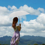 Mini Travel Umbrella with Storage Case, Windproof 6 Rib Folding Rain and Snow Umbrella for Handbags and Daily Carry, White In Australia - Darrahopens
