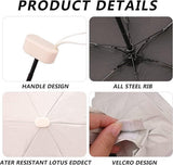 Mini Travel Umbrella with Storage Case, Windproof 6 Rib Folding Rain and Snow Umbrella for Handbags and Daily Carry, White In Australia - Darrahopens