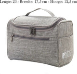 Toiletry Bag with Hanging Hook, Womens Cosmetic Organizer with Multiple Compartments for Makeup, Toiletries and Travel Essentials, Grey