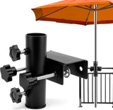 Adjustable Metal Balcony Parasol Bracket, Sturdy Clamp‑on Umbrella Holder for Ø23‑38 mm Poles, Space‑Saving Mount for Balcony Railing, Patio In Australia - Darrahopens