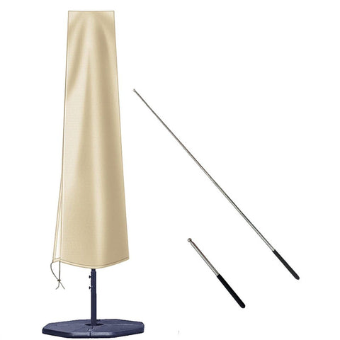 Parasol Cover for Cantilever Parasol, Waterproof parasol cover with pole, for parasols from 2.10 m to 3.30 m, 190 x 30 x 50 cm