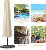 Parasol Cover for Cantilever Parasol, Waterproof parasol cover with pole, for parasols from 2.10 m to 3.30 m, 190 x 30 x 50 cm