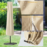 Parasol Cover for Cantilever Parasol, Waterproof parasol cover with pole, for parasols from 2.10 m to 3.30 m, 190 x 30 x 50 cm