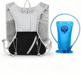 Womens Hydration Running Vest with Reflective Stripes, Breathable Backpack with 2 L Water Bladder and Safety Whistle, Dark Grey and Black