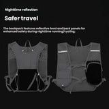Womens Hydration Running Vest with Reflective Stripes, Breathable Backpack with 2 L Water Bladder and Safety Whistle, Dark Grey and Black