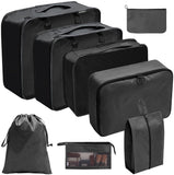 8 Pieces Travel Organizer Storage Bags, Packing Cubes Suitcase, Clothing Storage, Airtight Moisture, Proof, Black In Australia - Darrahopens