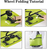 Foldable Shopping Cart, 2-in-1 Trolley Bag, Carrying Bag, Reusable Shopping Bag for Home and Supermarket, Travel Bag Green In Australia - Darrahopens