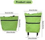 Foldable Shopping Cart, 2-in-1 Trolley Bag, Carrying Bag, Reusable Shopping Bag for Home and Supermarket, Travel Bag Green In Australia - Darrahopens