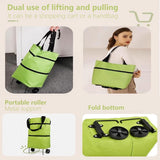 Foldable Shopping Cart, 2-in-1 Trolley Bag, Carrying Bag, Reusable Shopping Bag for Home and Supermarket, Travel Bag Green In Australia - Darrahopens