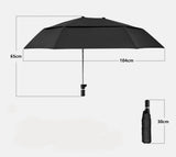 Bicycle Umbrella, Foldable offset umbrella, Double umbrella, for sunny or rainy days, With umbrella holder, for bicycles, Black