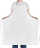 Plus Size Waterproof Apron with Two Pockets and Adjustable Neck Strap for Cooking, Grilling and Working, White, 97 x 88 cm