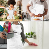 Plus Size Waterproof Apron with Two Pockets and Adjustable Neck Strap for Cooking, Grilling and Working, White, 97 x 88 cm