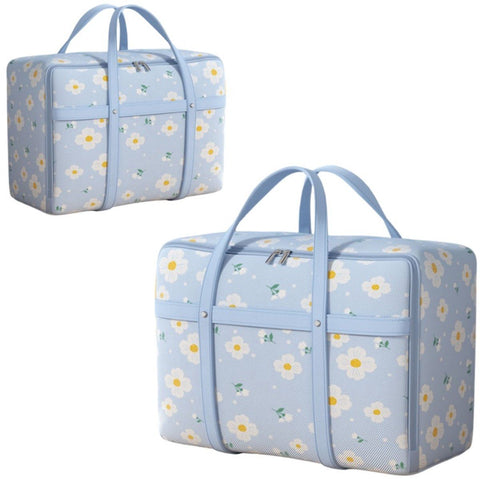 2 Packs Oxford Cloth Storage Bags, Large Capacity Quilt, Clothing and Luggage Moving Bags for Seasonal Home Storage, Blue, 51 x 20 x 32 cm