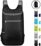 Foldable Waterproof Backpack for Women, Lightweight Daypack for Camping, Hiking, Travel and Everyday Outdoor Adventures, Black