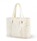 Women's Handbags, Women's Shopper Bag with Zipper, Large Shoulder Bag, Laptop Bag with Laptop Compartment, Women's Zipper Shopper, White