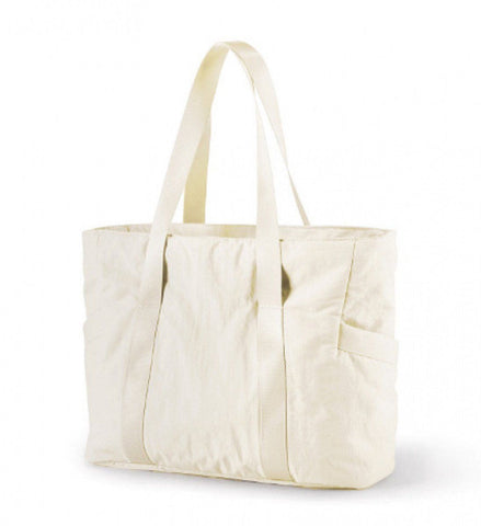 Women's Handbags, Women's Shopper Bag with Zipper, Large Shoulder Bag, Laptop Bag with Laptop Compartment, Women's Zipper Shopper, White