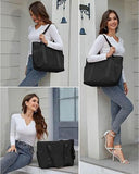 Women's Handbags, Women's Shopper Bag with Zipper, Large Shoulder Bag, Laptop Bag with Laptop Compartment, Women's Zipper Shopper, White