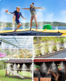 Garden Irrigation System, 19 FT 6 m, 6 Brass Mist Nozzles, Brass Adapter 3, 4", Outdoor Misting Watering System for Patio, Backyard, Greenhouse