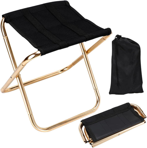 1 Piece Portable Folding Chair, Compact Camping and Fishing Stool for Hiking, Outdoor Events and Travel, Rose Gold, 22 x 24 x 28 cm