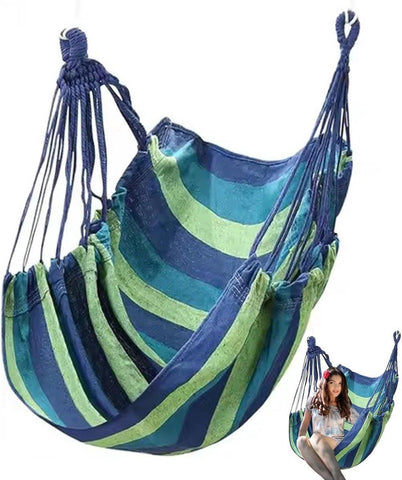 Hammock chair, outdoor hanging chair without stand, Swing chair, Extra large, Maximum 136 kg, Thick canvas hammock for student rooms, 130x100 cm