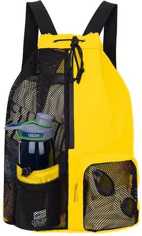 Drawstring Backpack, Beach Bag Backpack, Large Capacity Backpack with Wet Bag, Backpack for Swimming Surfing Travel Gym, Yellow In Australia - Darrahopens