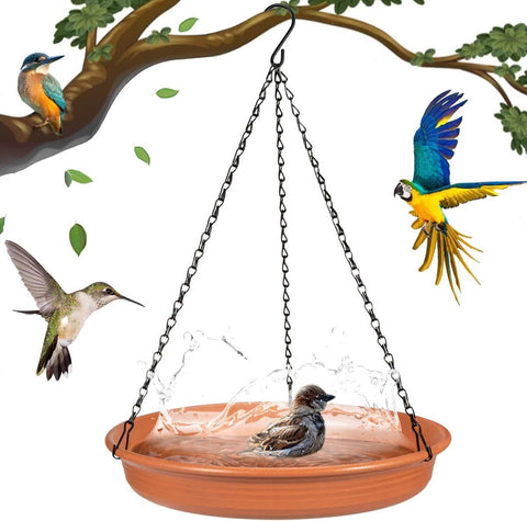bird drinking bowl, outdoor bird baths, Hanging bird bath, 24CM, for Attracting and Watching Small Wild Birds from Your Window at Home In Australia - Darrahopens