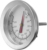 Stainless Steel Analogue BBQ Grill Thermometer with 5 cm Dial and 4 cm Probe for Smokers, Grills and Outdoor Cooking, Silver