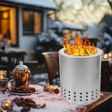 Portable Metal Tabletop Fire Pit with Ventilation Holes for Garden, Camping and Outdoor Warmth, Compact Personal Fireplace, Black