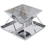 Foldable Stainless Steel Charcoal BBQ Grill with Carry Handle for Camping, Picnics, Beach Trips and Outdoor Cooking, 31 x 31 x 22 cm, Silver In Australia - Darrahopens
