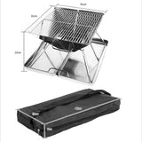 Foldable Stainless Steel Charcoal BBQ Grill with Carry Handle for Camping, Picnics, Beach Trips and Outdoor Cooking, 31 x 31 x 22 cm, Silver In Australia - Darrahopens