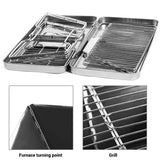 Foldable Stainless Steel Charcoal BBQ Grill with Carry Handle for Camping, Picnics, Beach Trips and Outdoor Cooking, 31 x 31 x 22 cm, Silver In Australia - Darrahopens