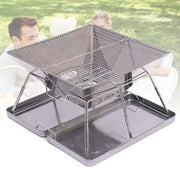 Darrahopens Home & Garden > BBQ > BBQs & Accessories Foldable Stainless Steel Charcoal BBQ Grill with Carry Handle for Camping, Picnics, Beach Trips and Outdoor Cooking, 31 x 31 x 22 cm, Silver In Australia - Darrahopens