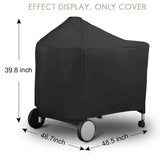 Waterproof Grill Cover with Velcro Straps Compatible with Weber Performer Premium and Deluxe 22 Inch Charcoal Grills, 124 x 65 x 101 cm