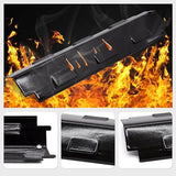 4 Pack Porcelain-Coated Steel Grill Heat Plates, Replacement Burner Covers for Char-Broil and Kenmore Gas Grills, Black, 37 x 11 cm