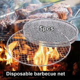 5 Pack Round Galvanised Iron BBQ Grill Grates with Wire Mesh for Camping, Outdoor Barbecue and Food Warming, Silver, 30 cm