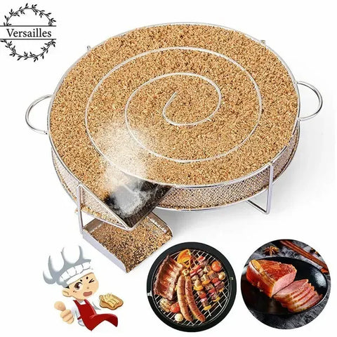 Stainless Steel Cold Smoke Generator Maze with Cleaning Brush for Meat, Fish, Cheese and BBQ Smokers, Silver, 20 x 18 x 5 cm In Australia - Darrahopens